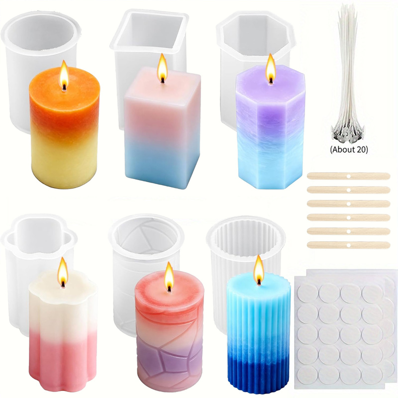 Candle Making Wicks - مجموعة قوالب شموع سيليكون، مناسبة لصنع