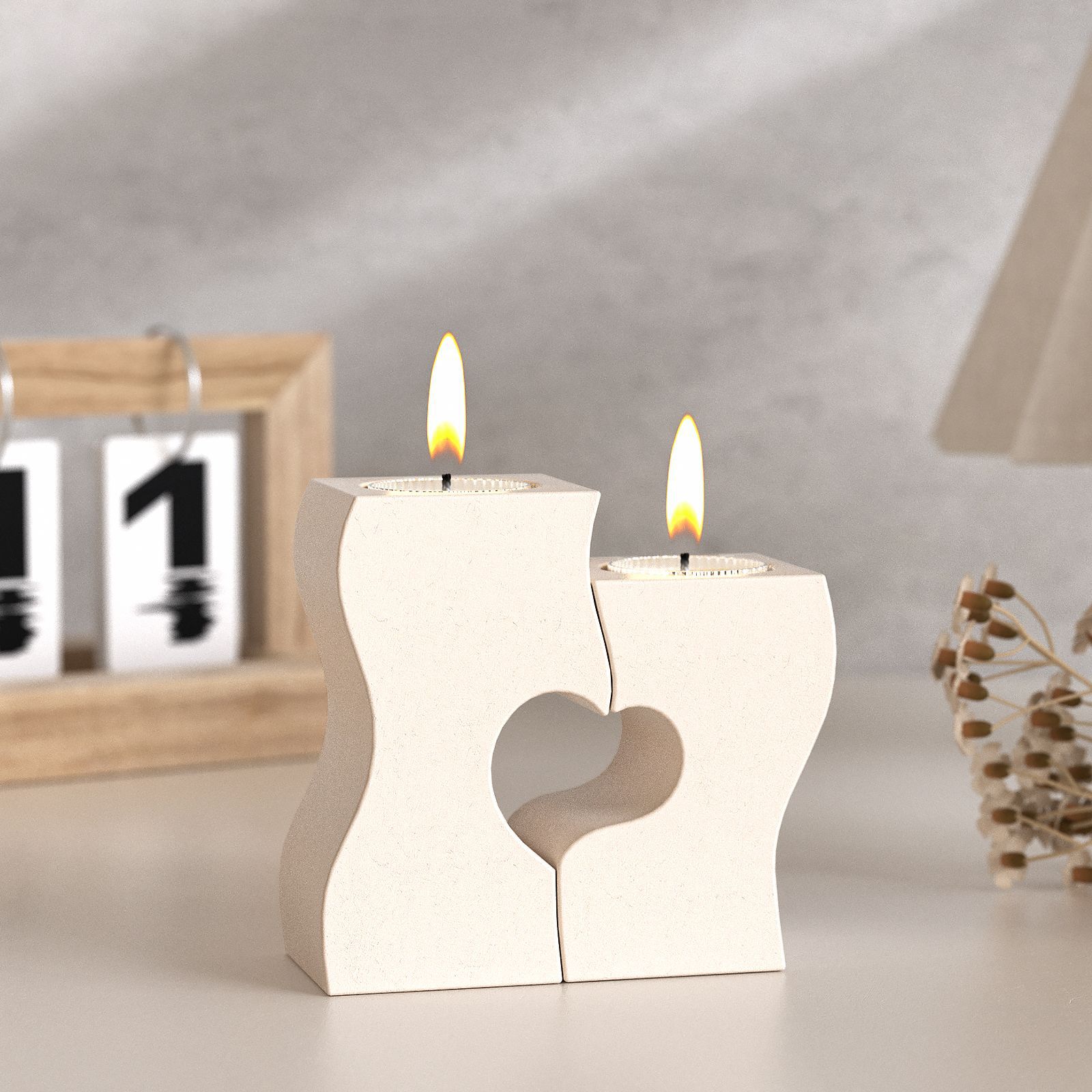 Candle Making Supplies - S القلب الشمعدان قوالب السيليكون DIY