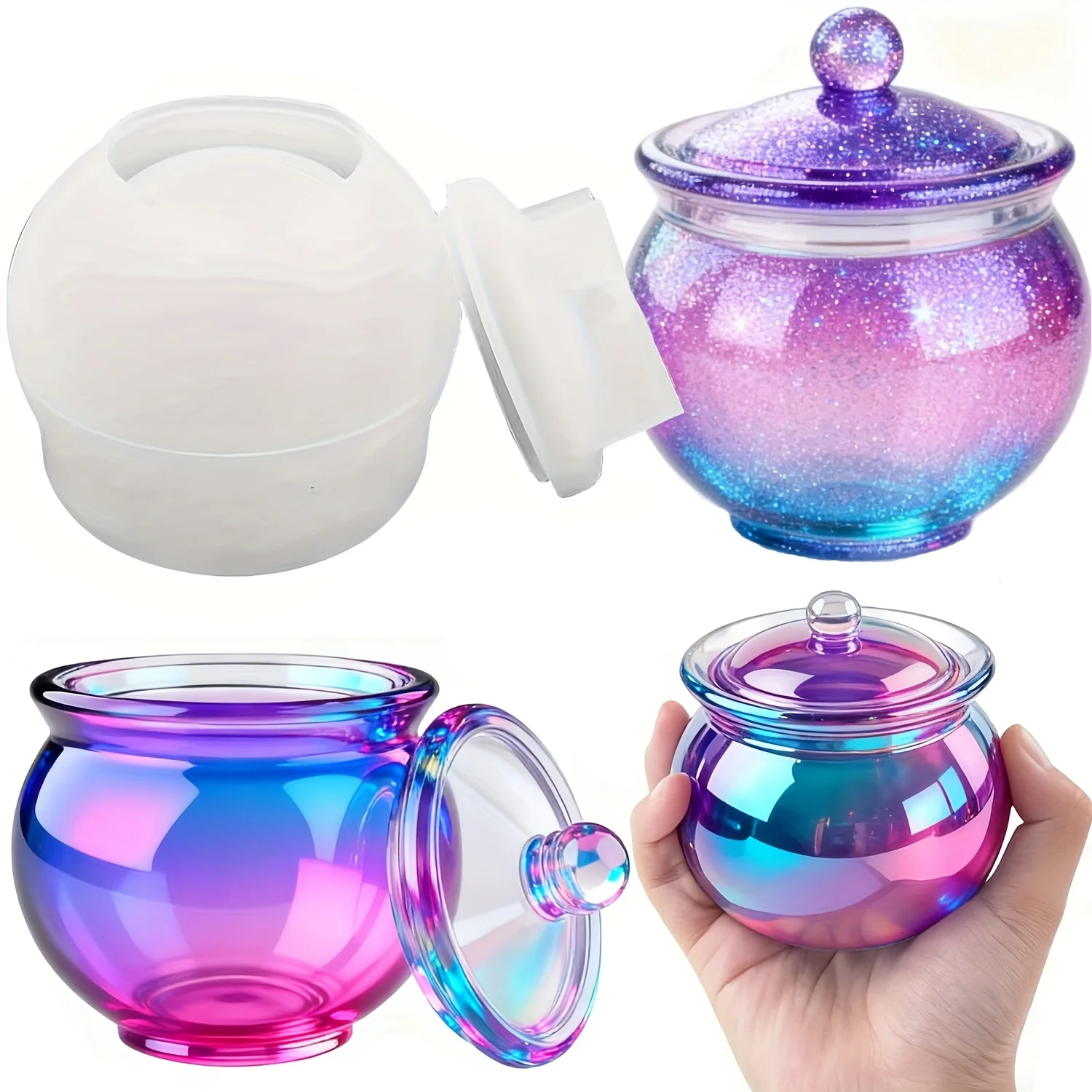 Candle Making Jars - مجموعة واحدة من قوالب الراتنج المستديرة