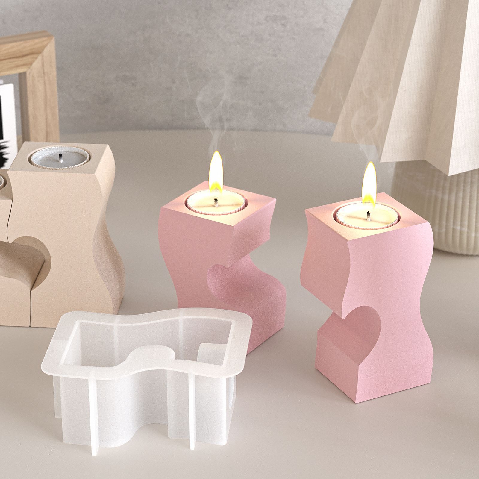 S القلب الشمعدان قوالب السيليك - مراجعة Candle Making Supplies وسعره
