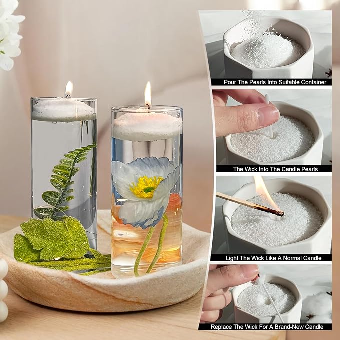 شمع شموع ملون مزخرف باللؤلؤ مع - مراجعة Candle Making Wicks وسعره